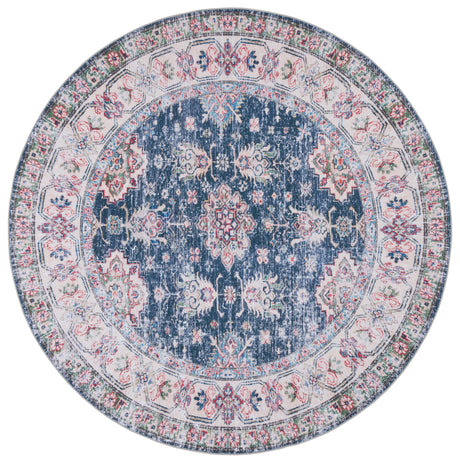 Safavieh Machine Washable Tucson Tsn196N Navy/Beige Rug.