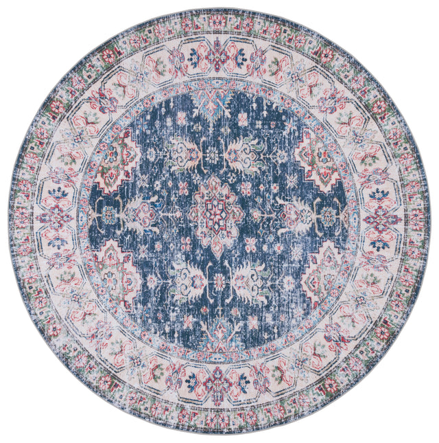 Safavieh Machine Washable Tucson Tsn196N Navy/Beige Rug.