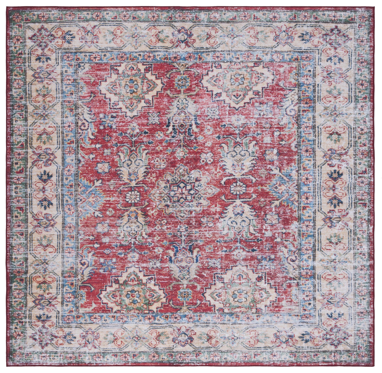 Safavieh Machine Washable Tucson Tsn196P Rust/Beige Rug.
