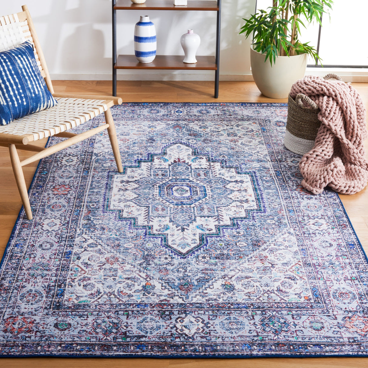 Safavieh Machine Washable Tucson Tsn198C Beige/Green Rug.