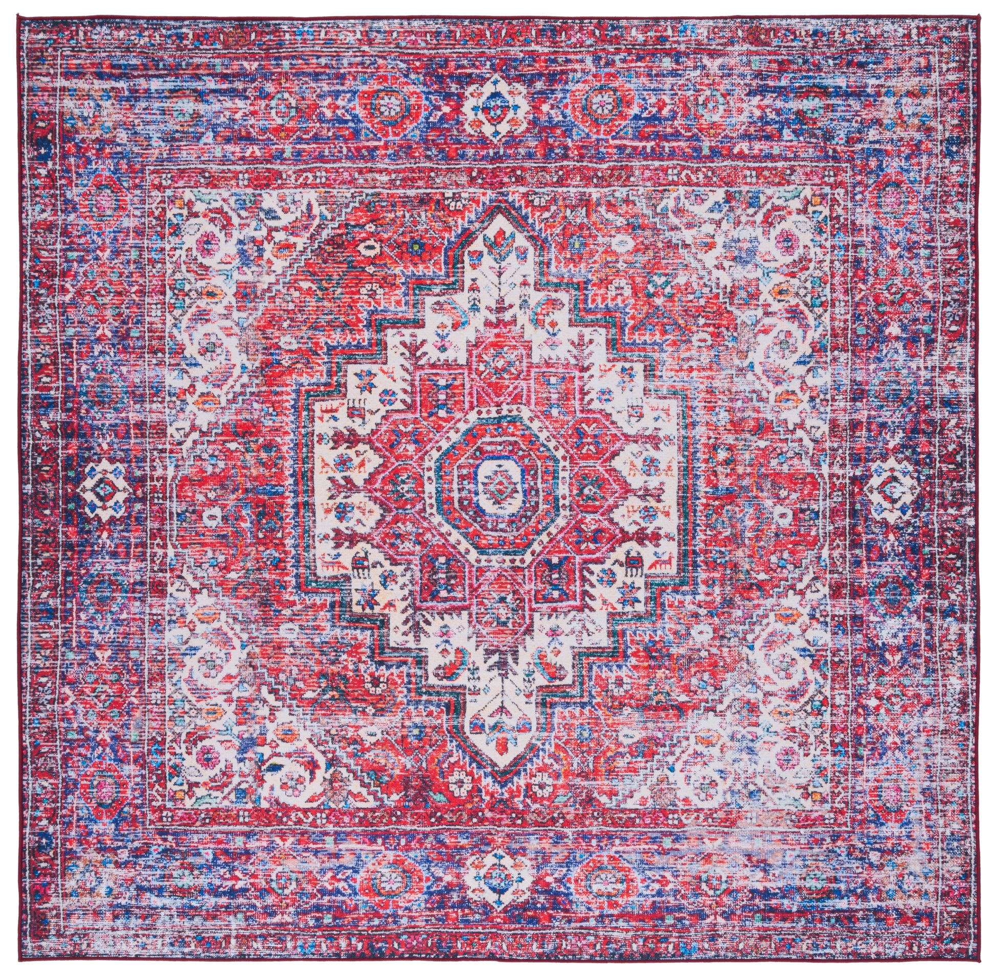 Safavieh Tucson Tsn198Q Red/Blue Area Rug