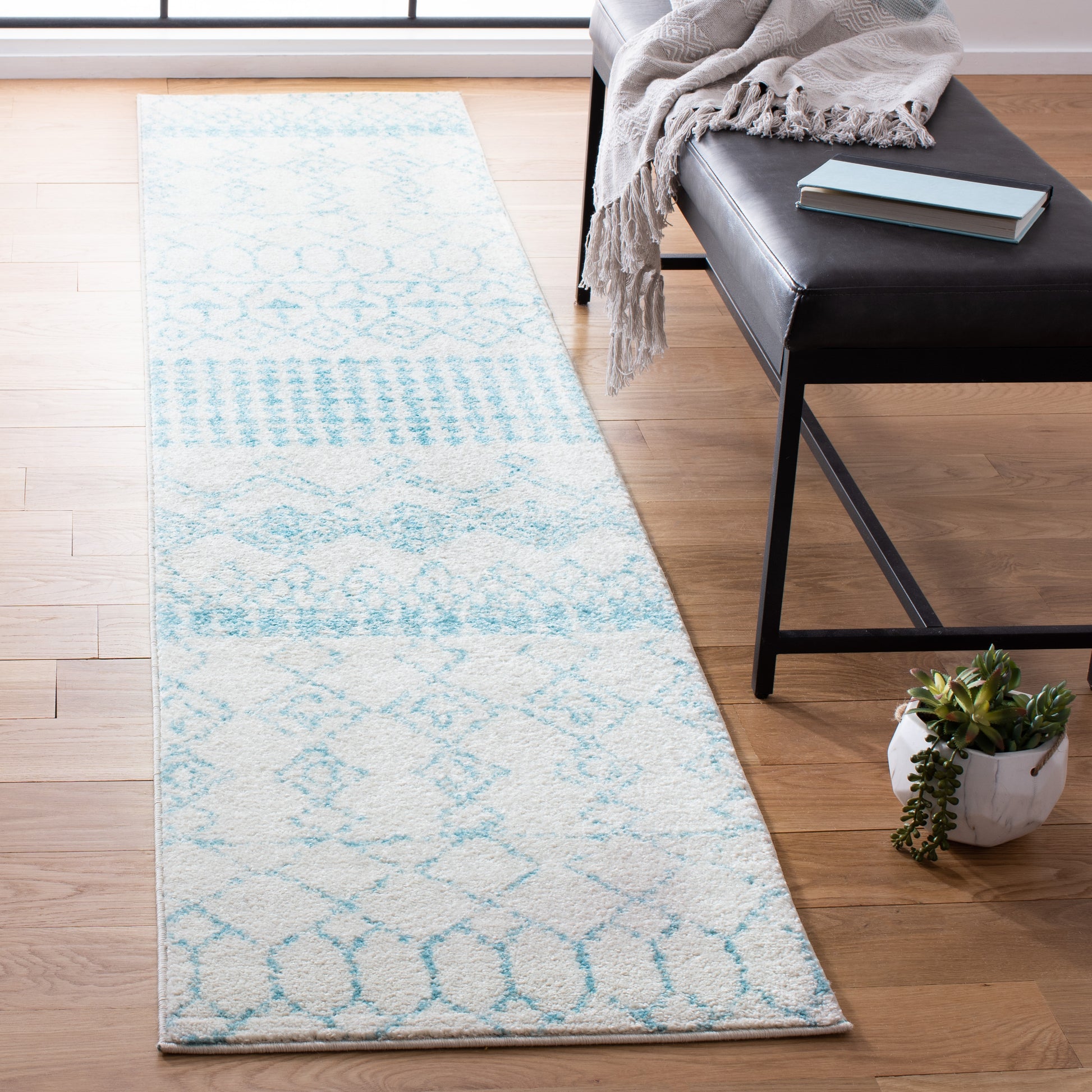 Safavieh Tulum Tul229P Ivory/Turquoise Area Rug