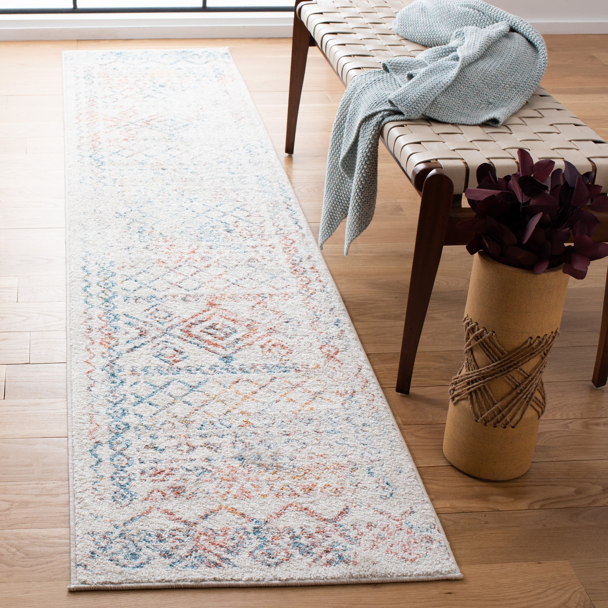 Safavieh Tulum Tul268M Ivory/Turquoise Area Rug