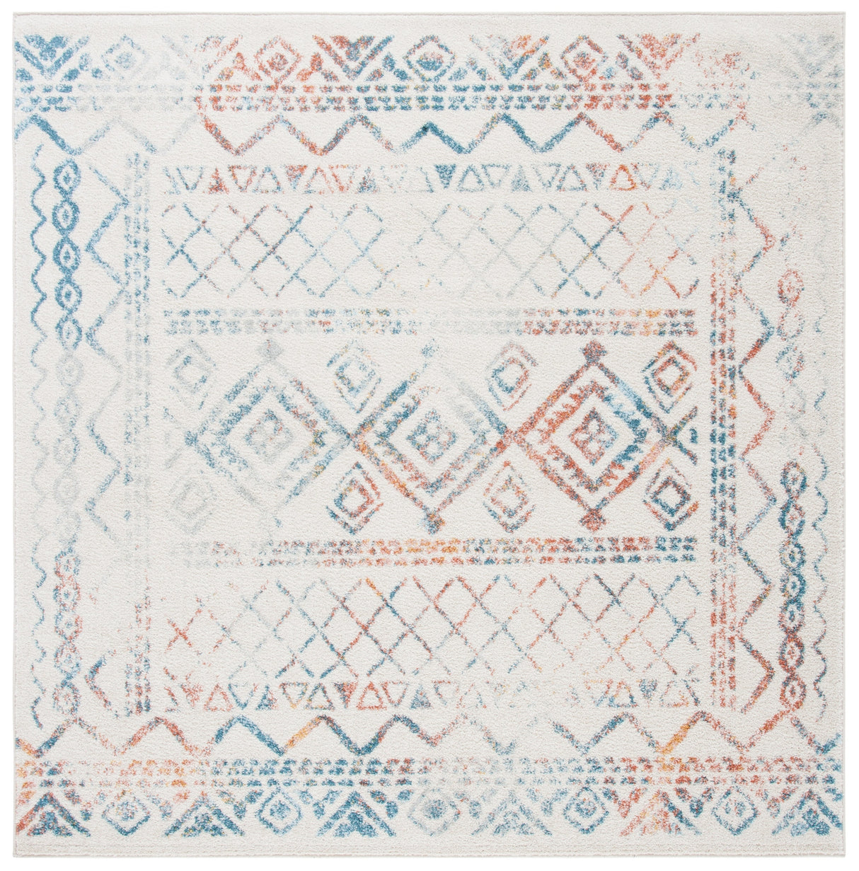 Safavieh Tulum Tul268M Ivory/Turquoise Rug.