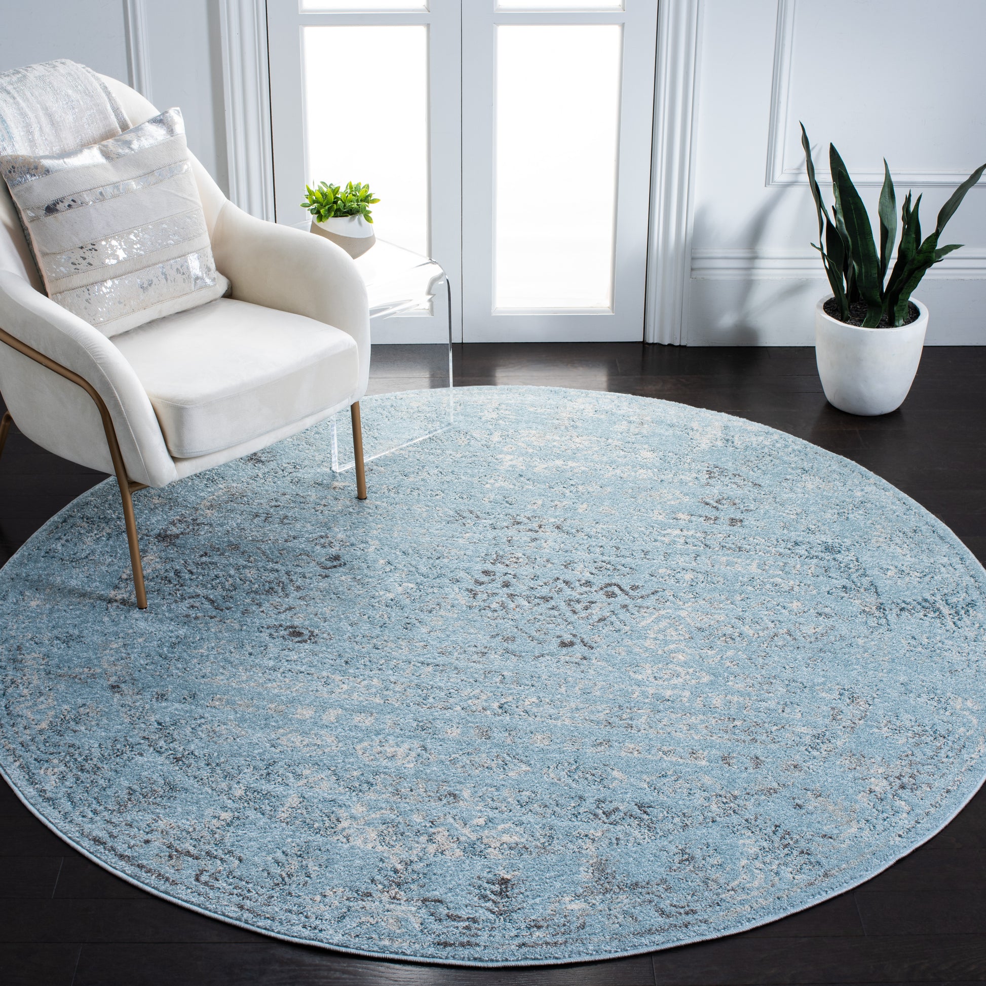 Safavieh Tulum Tul271J Aqua Blue/Dark Grey Area Rug