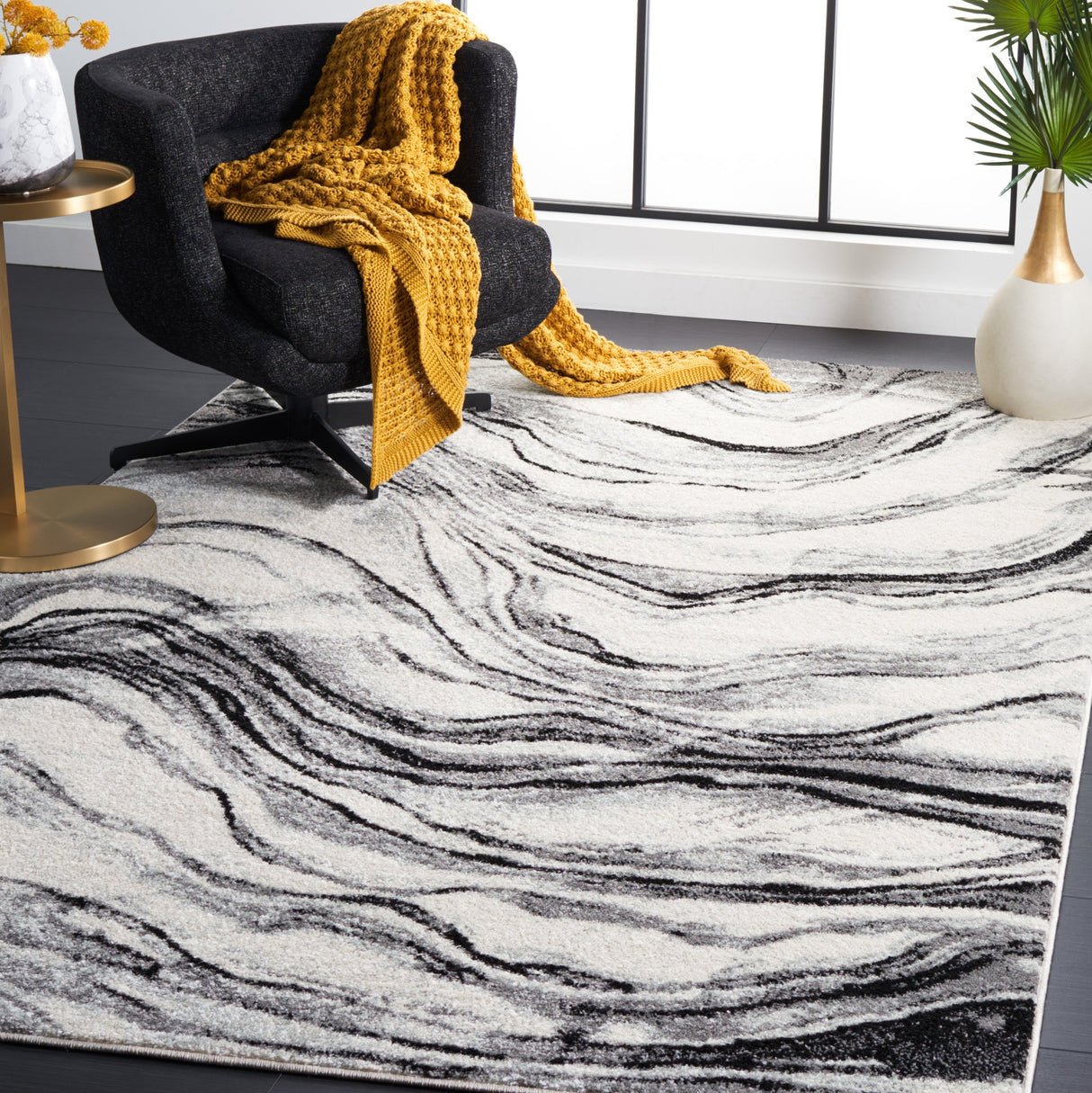 Safavieh Tulum Tul275A Ivory/Black Rug.