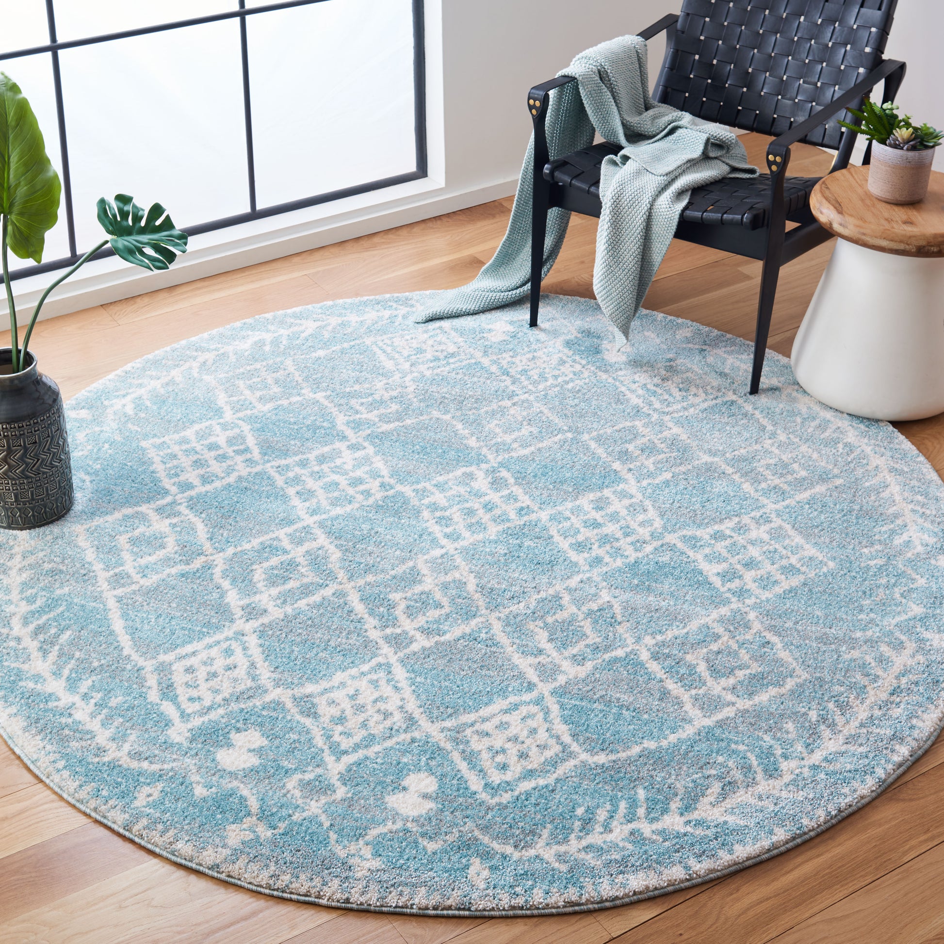 Safavieh Tunisia Tun736J Aqua/Ivory Area Rug