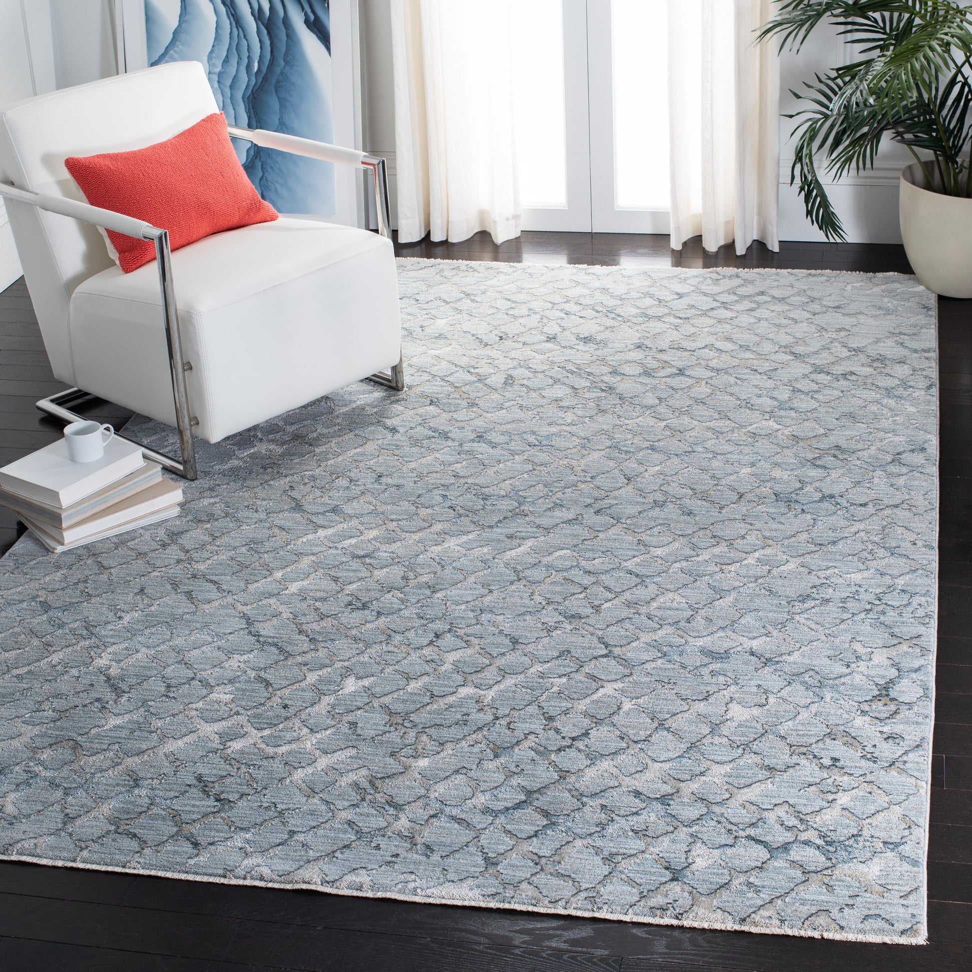 Safavieh Valencia Val536M Light Blue/Grey Area Rug