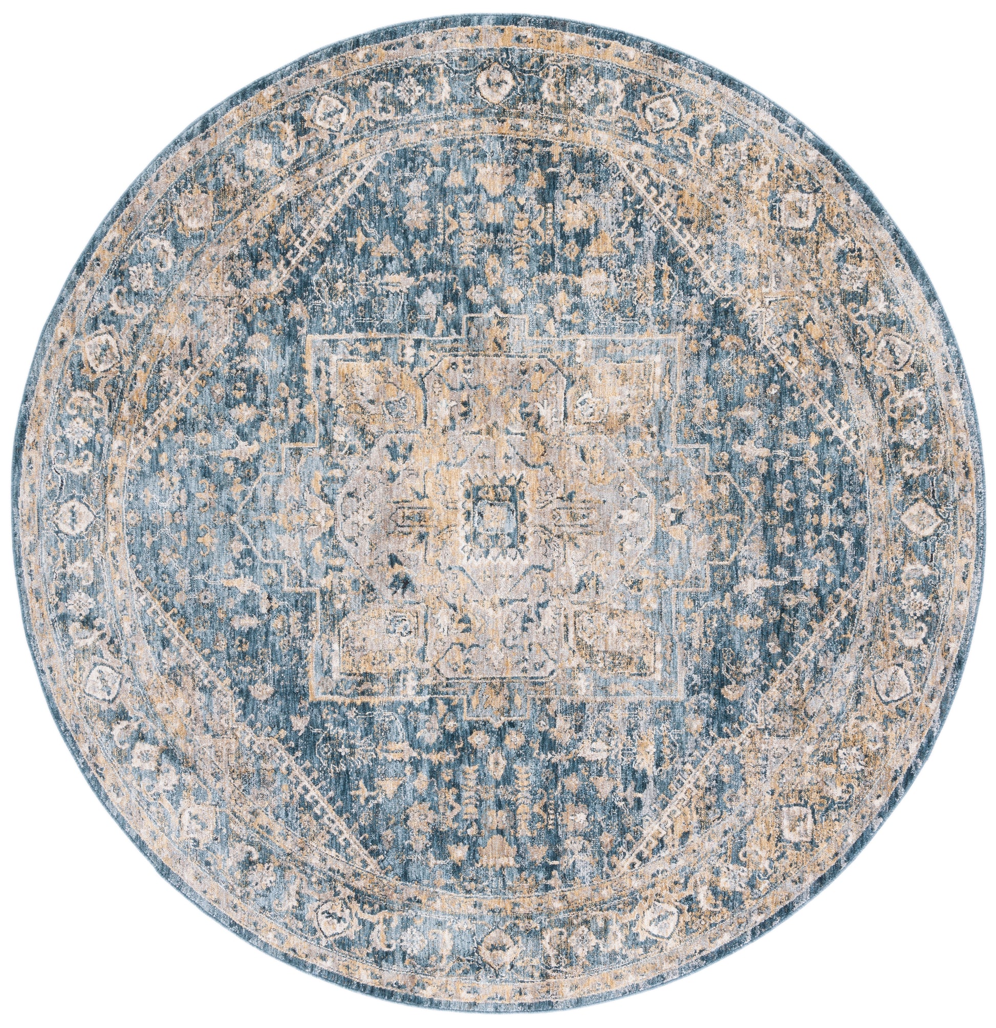 Safavieh Valencia Val568M Dark Blue/Yellow Area Rug