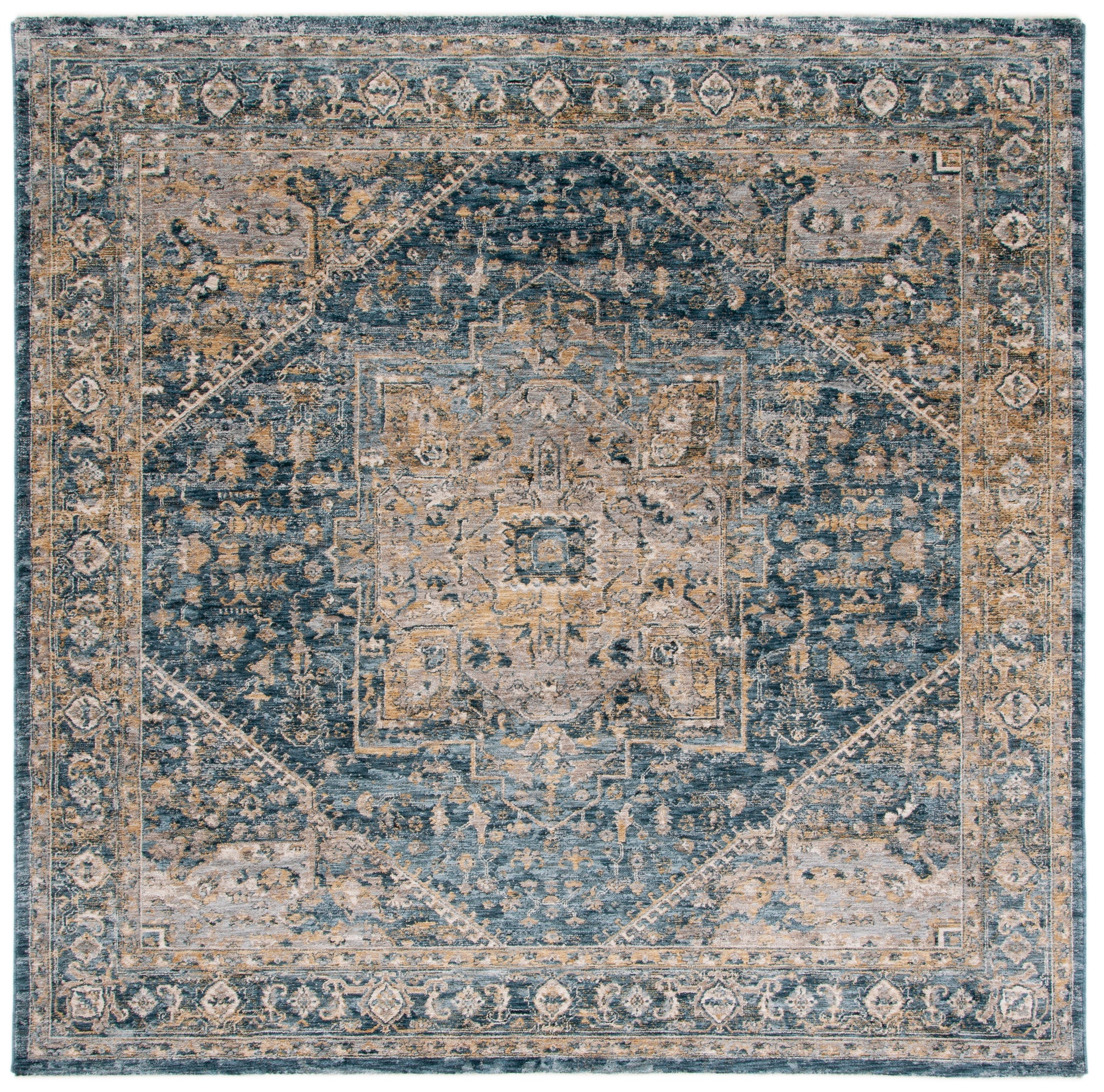 Safavieh Valencia Val568M Dark Blue/Yellow Area Rug