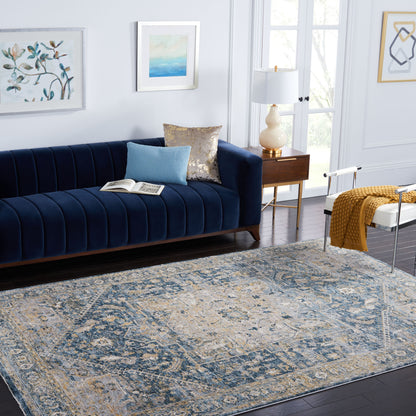 Safavieh Valencia Val568M Dark Blue/Yellow Area Rug