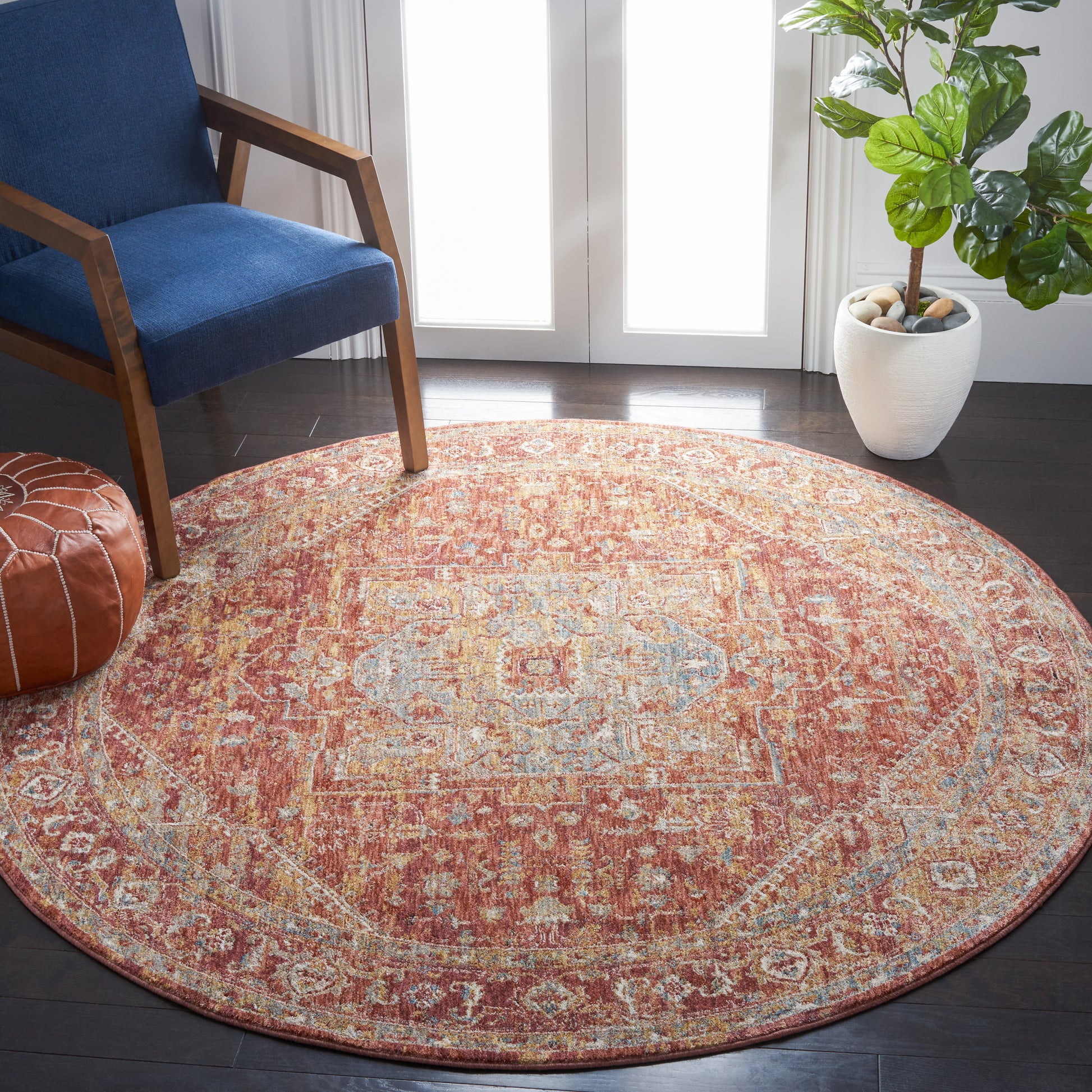 Safavieh Valencia Val568P Rust/Aqua Area Rug