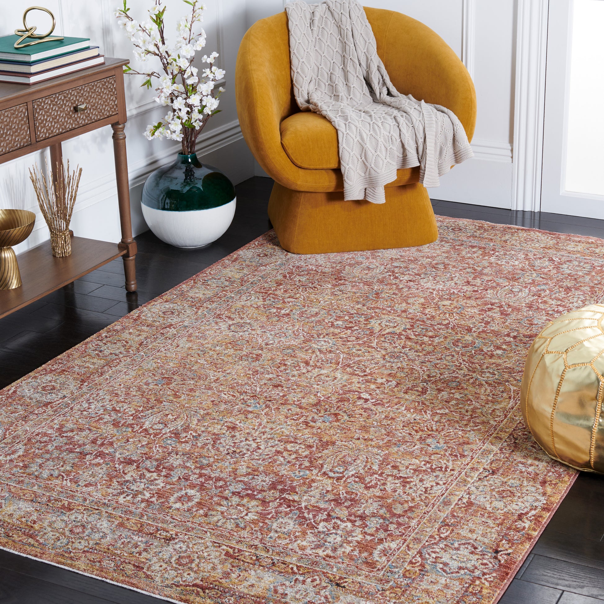 Safavieh Valencia Val570P Rust/Teal Area Rug