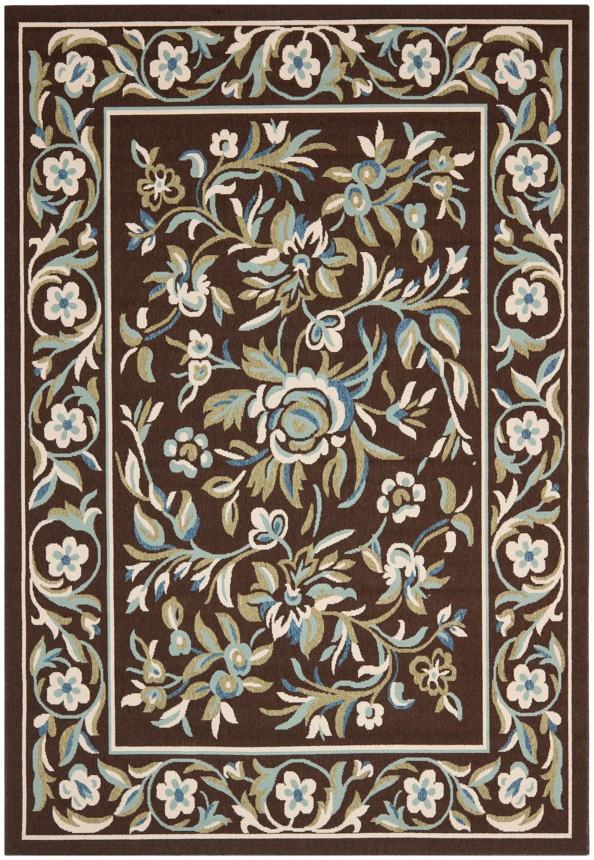 Safavieh Veranda Ver011 Chocolate/Aqua Rugs.