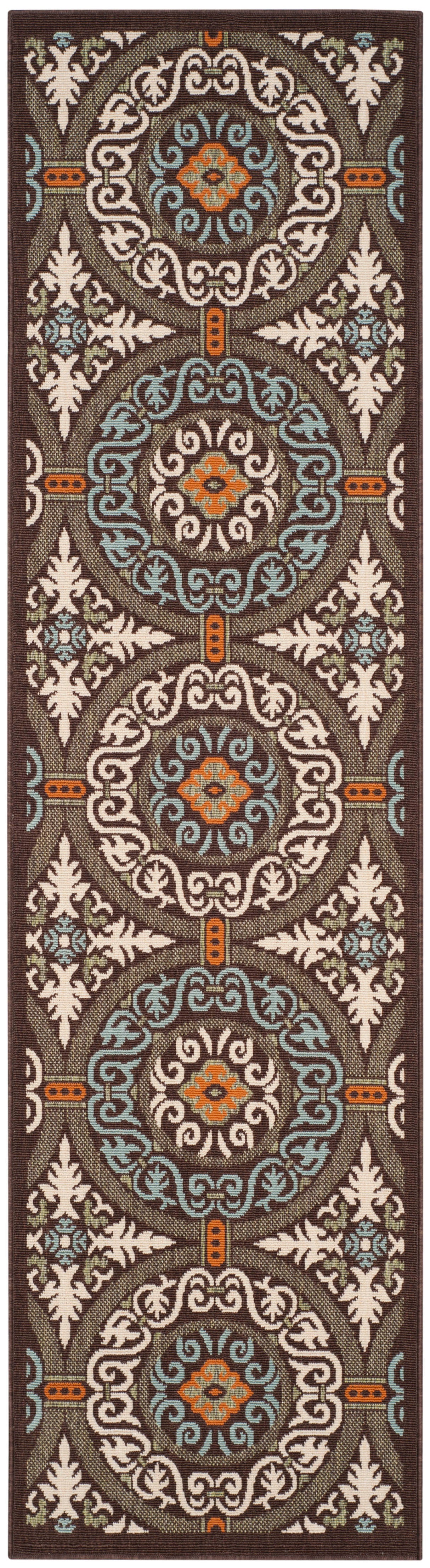 Safavieh Veranda Ver055 Chocolate/Aqua Rug.