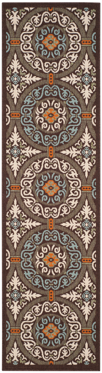 Safavieh Veranda Ver055 Chocolate/Aqua Area Rug