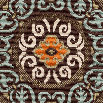 Safavieh Veranda Ver055 Chocolate/Aqua Area Rug