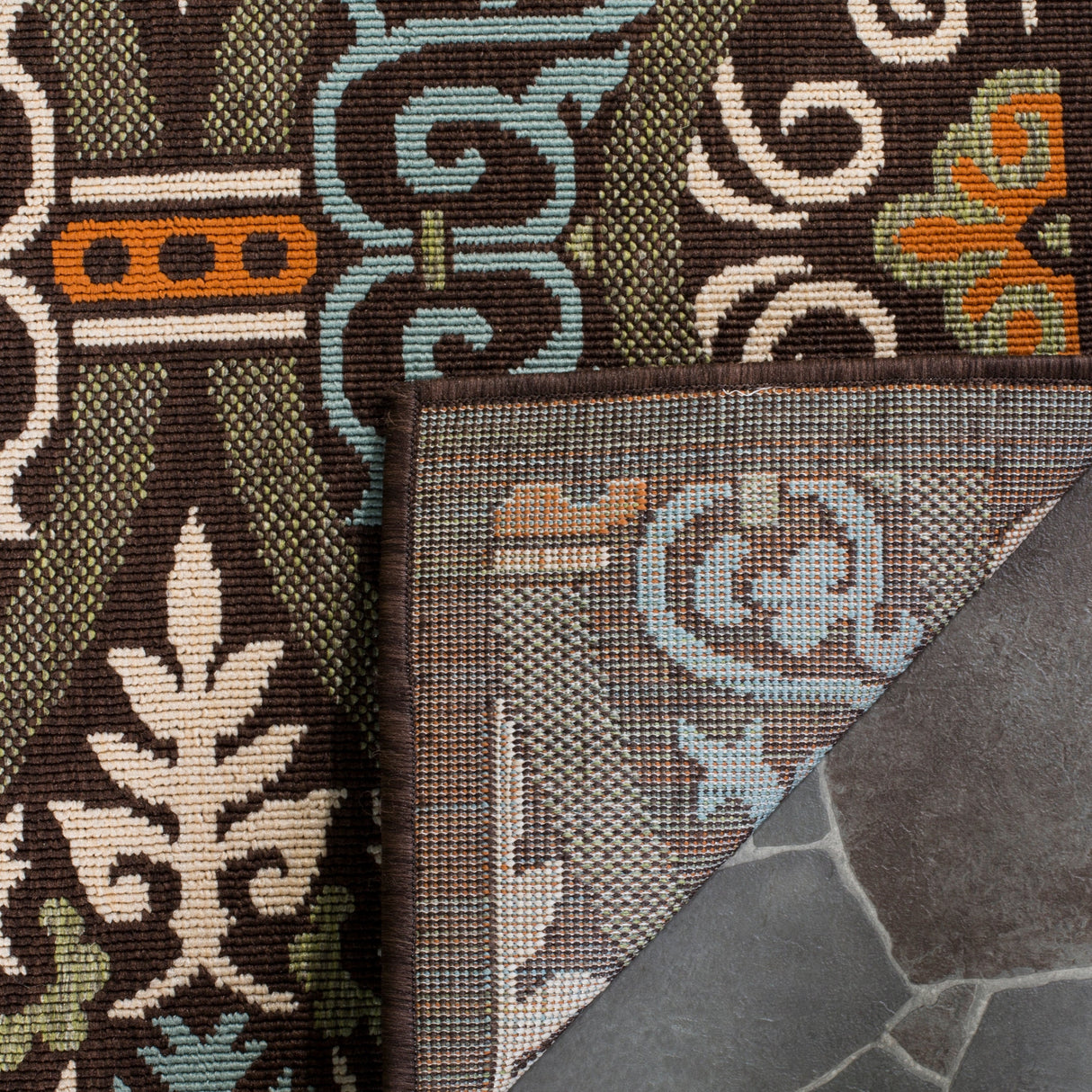 Safavieh Veranda Ver055 Chocolate/Aqua Rug.