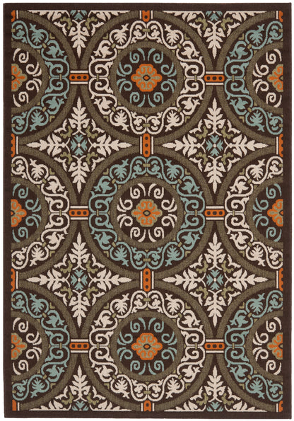 Safavieh Veranda Ver055 Chocolate/Aqua Area Rug