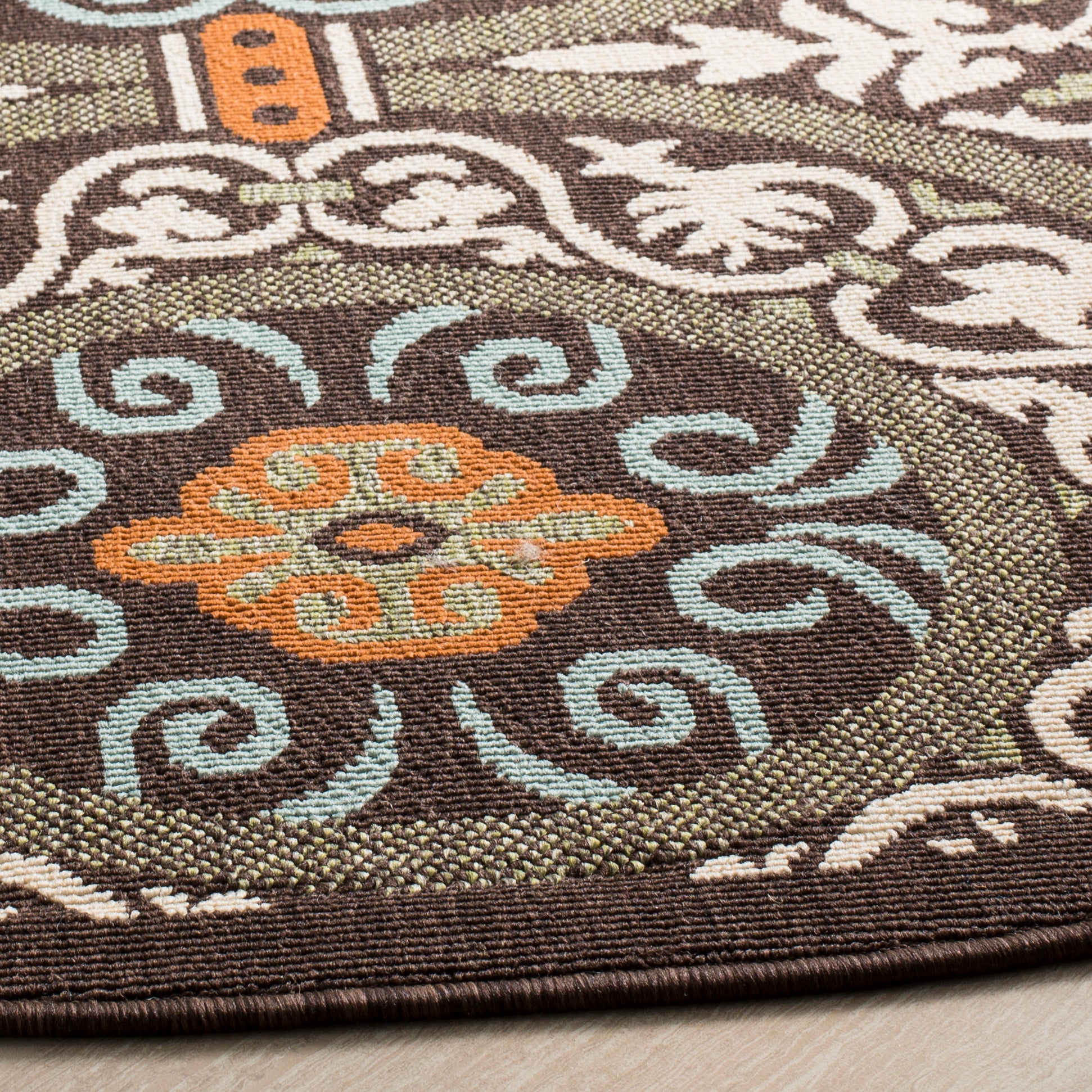 Safavieh Veranda Ver055 Chocolate/Aqua Area Rug