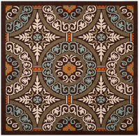 Safavieh Veranda Ver055 Chocolate/Aqua Area Rug