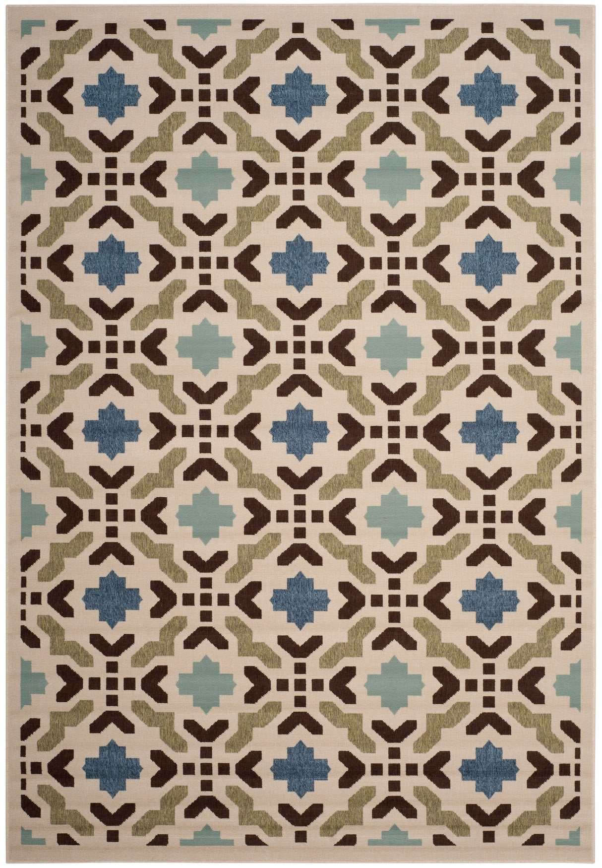 Safavieh Veranda Ver080 Cream/Aqua Rug.