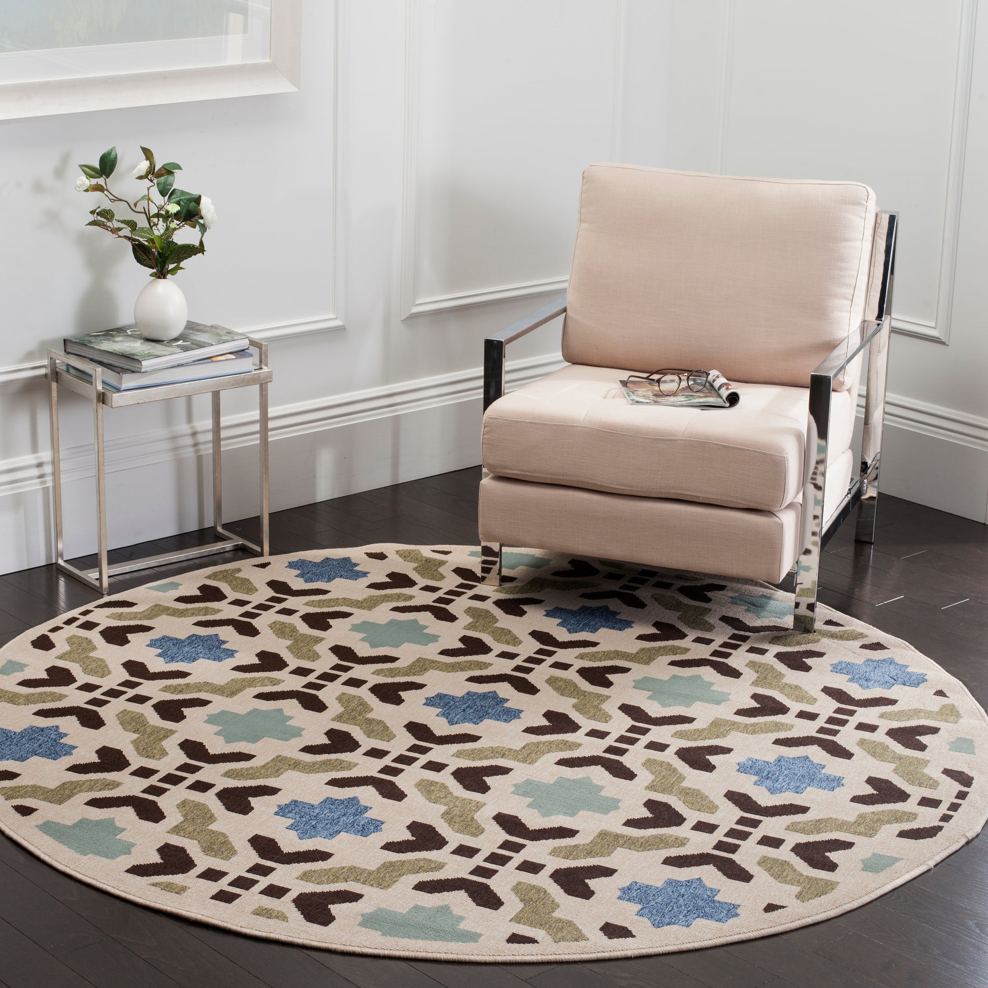 Safavieh Veranda Ver080 Cream/Aqua Area Rug