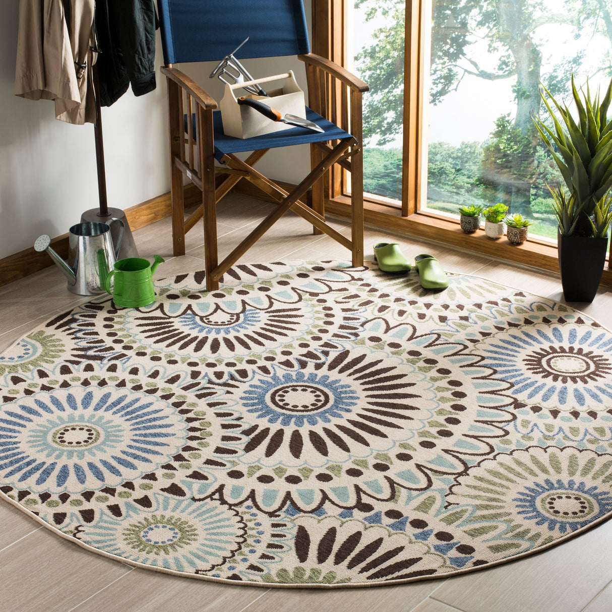 Safavieh Veranda Ver091 Cream/Blue Rug.