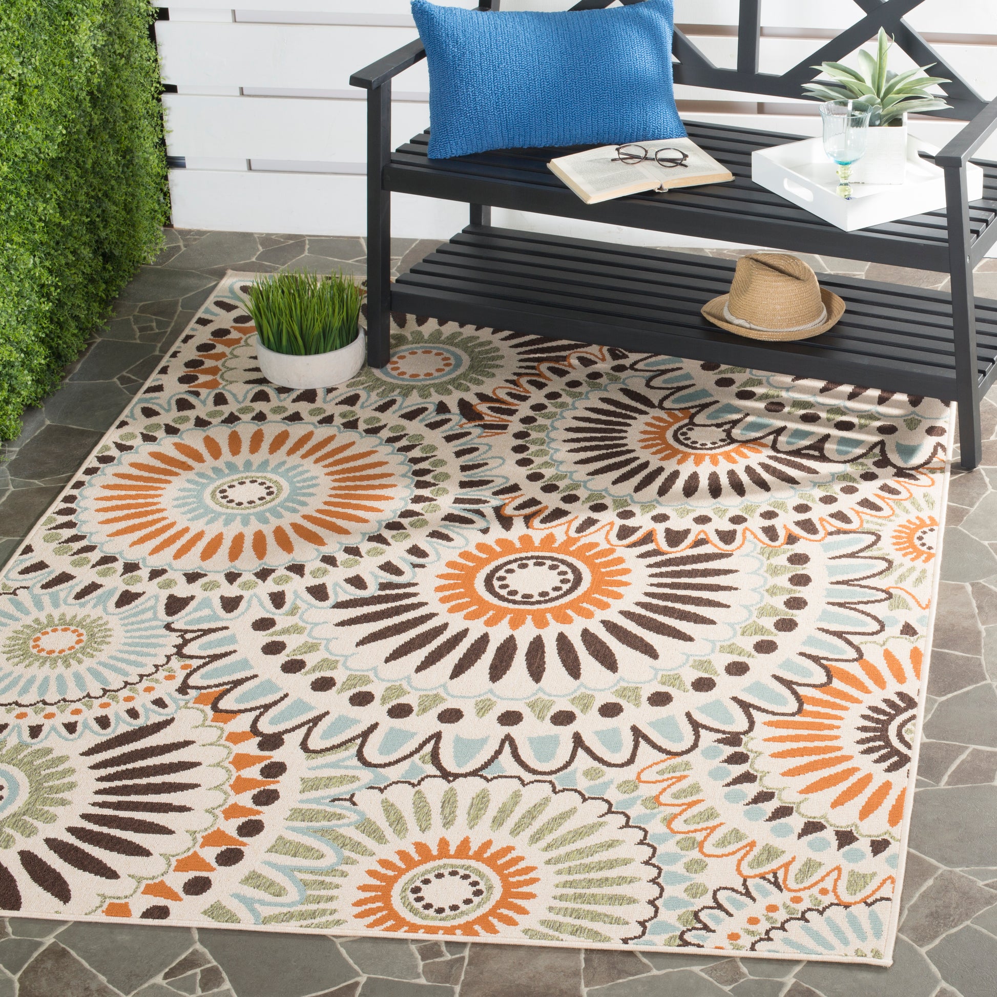 Safavieh Veranda Ver091 Cream/Chocolate Area Rug