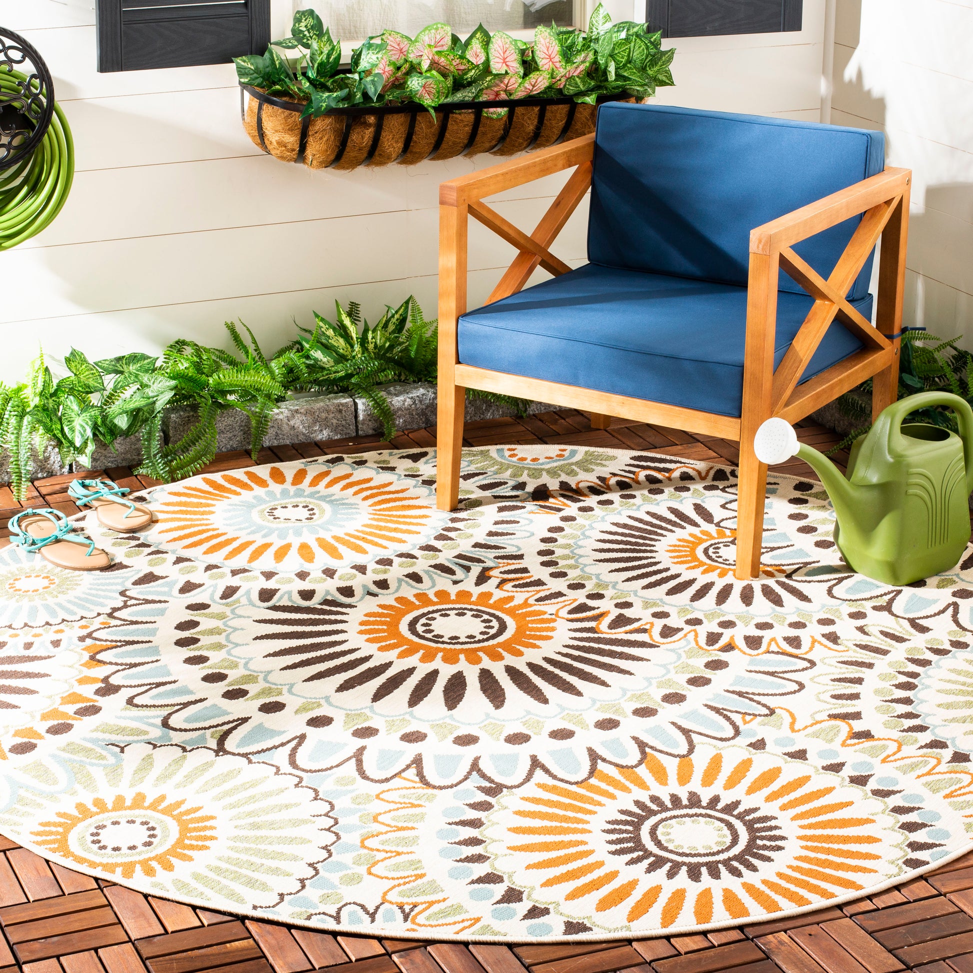 Safavieh Veranda Ver091 Cream/Chocolate Area Rug