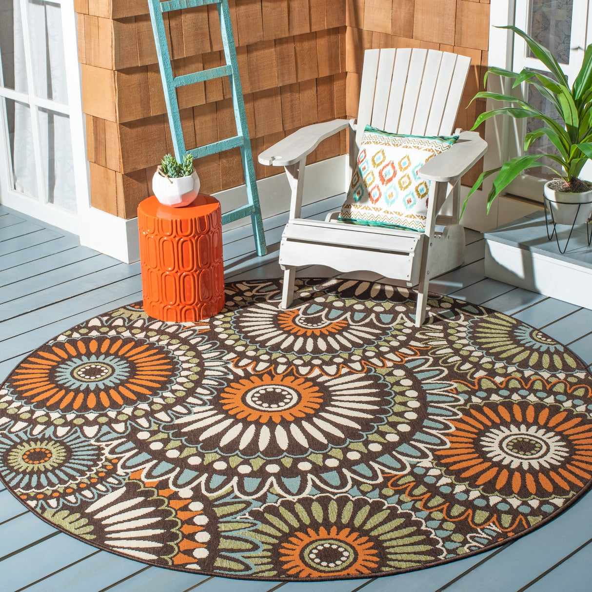 Safavieh Veranda Ver091 Chocolate/Terracotta Rug.