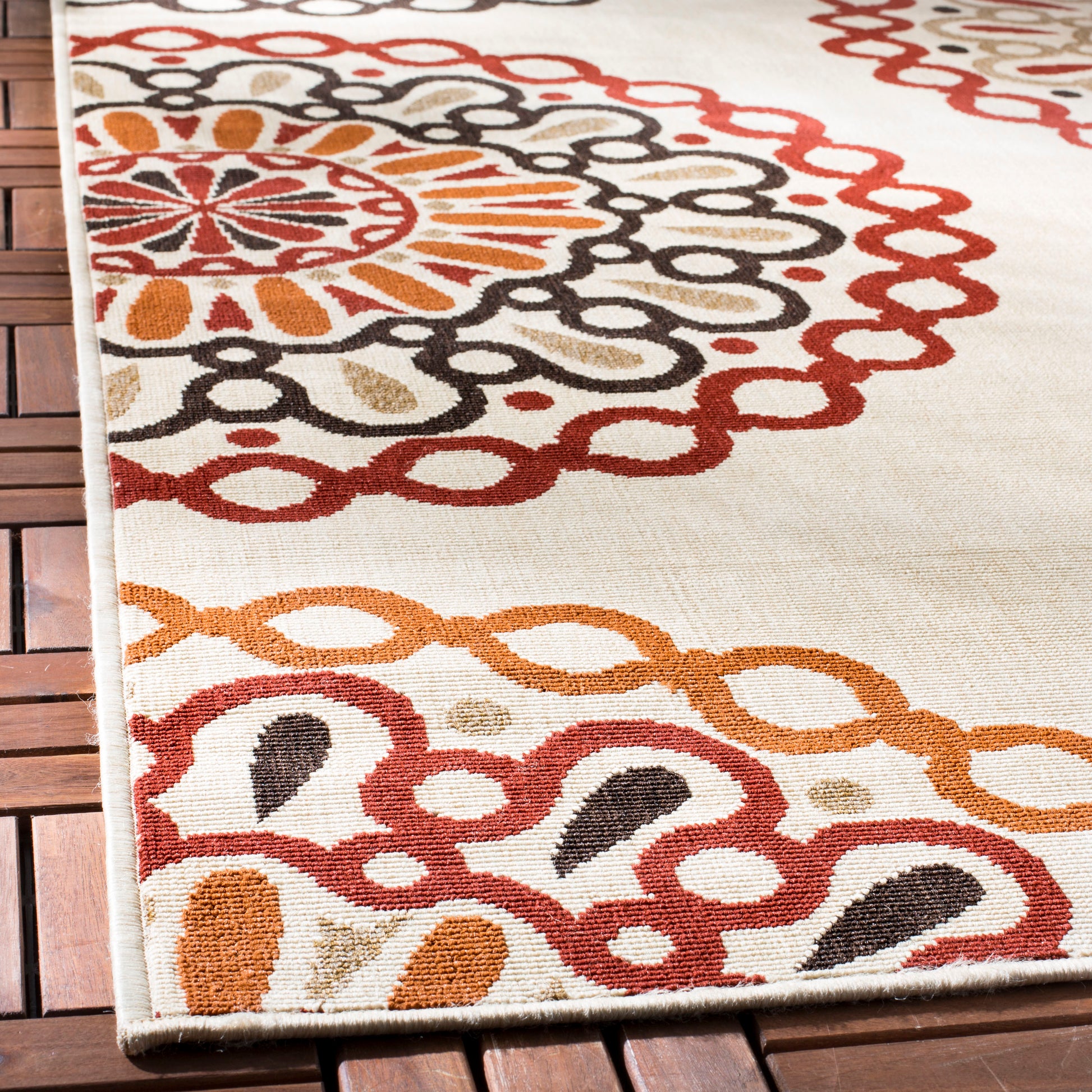 Safavieh Veranda Ver092 Creme/Red Area Rug