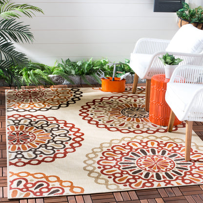 Safavieh Veranda Ver092 Creme/Red Area Rug