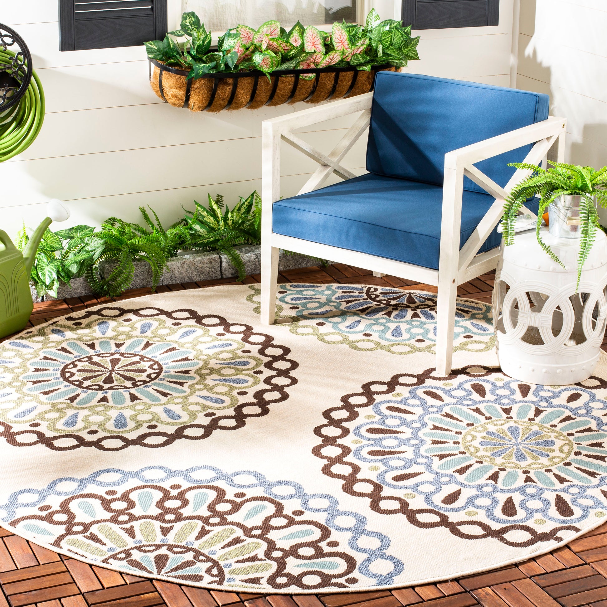 Safavieh Veranda Ver092 Cream/Blue Area Rug