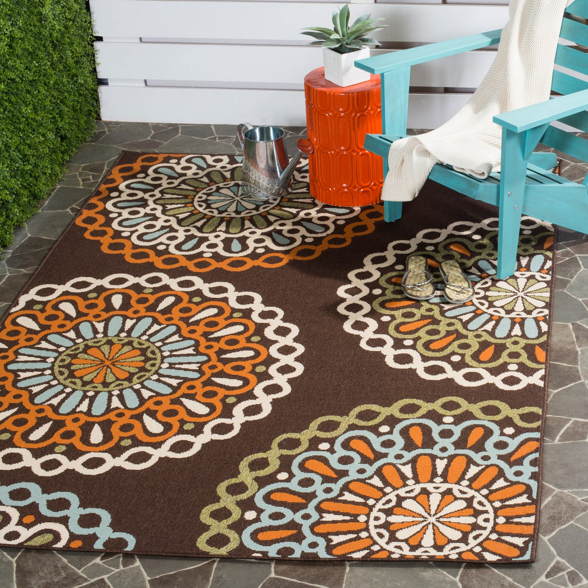 Safavieh Veranda Ver092 Chocolate/Terracotta Rug.