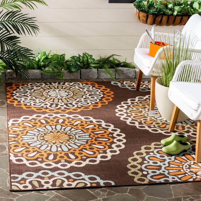Safavieh Veranda Ver092 Chocolate/Terracotta Rug.