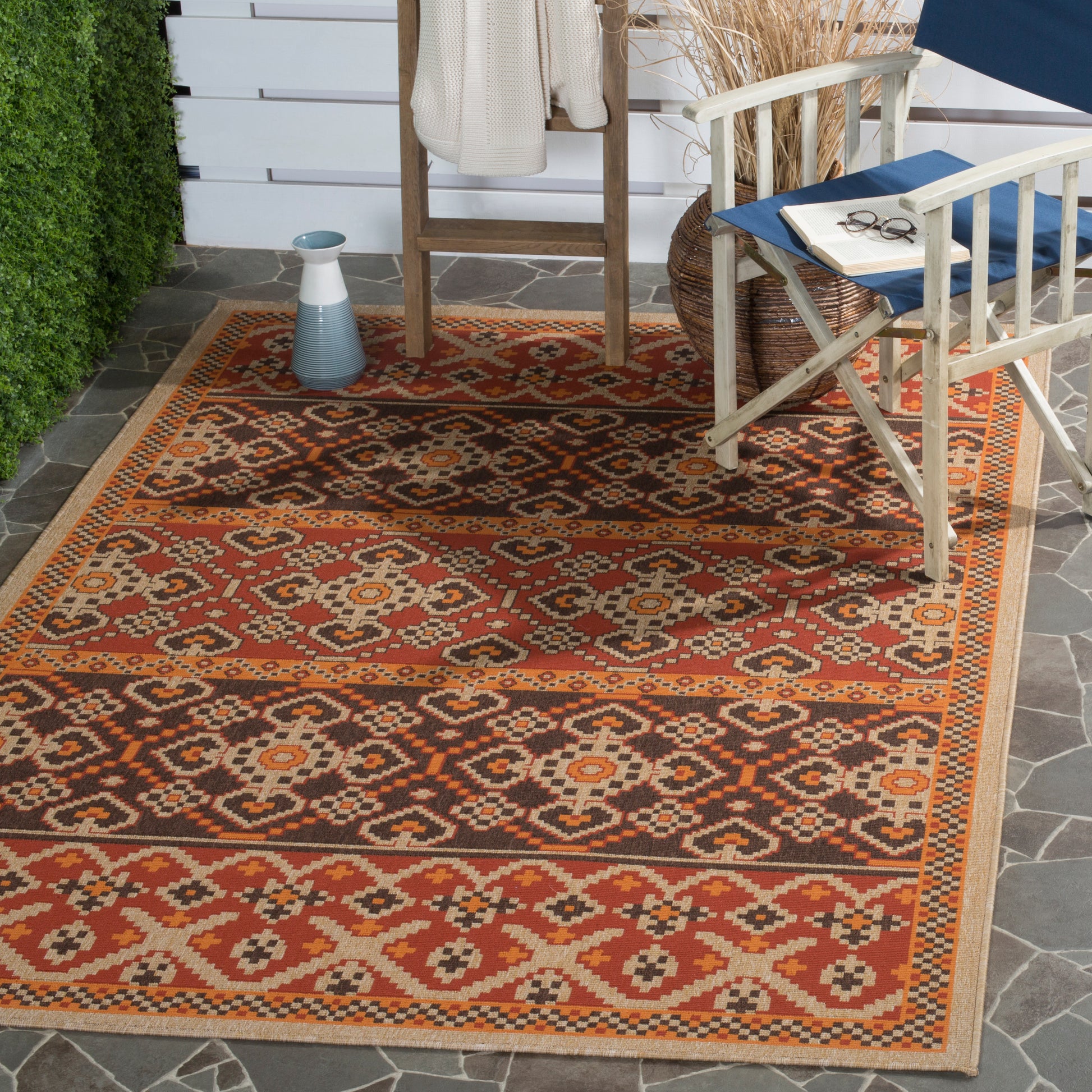 Safavieh Veranda Ver093 Red/Chocolate Area Rug