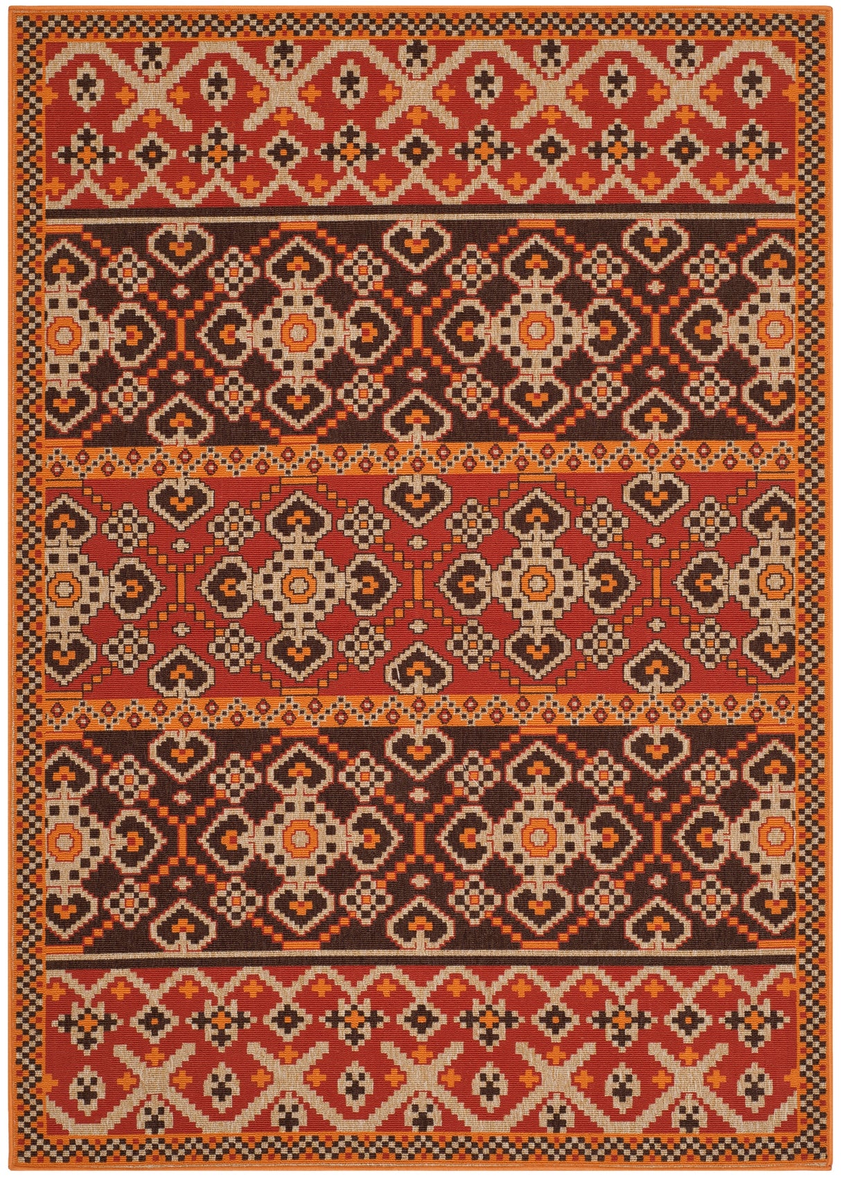 Safavieh Veranda Ver093 Red/Chocolate Rug.