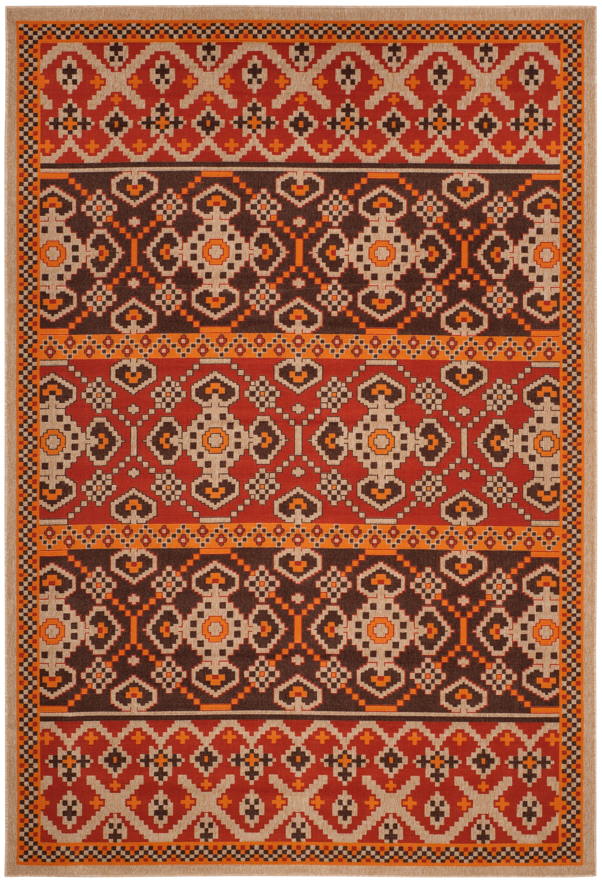 Safavieh Veranda Ver093 Red/Chocolate Area Rug