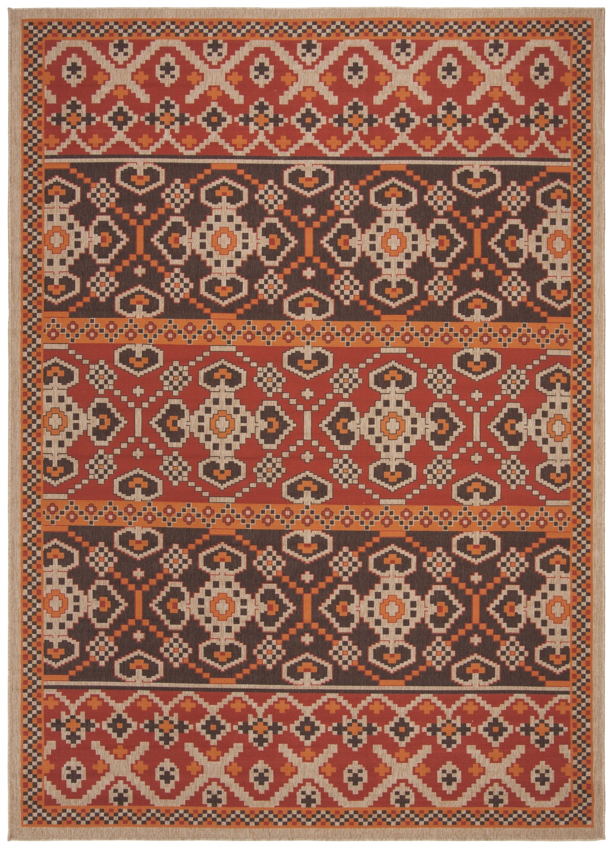 Safavieh Veranda Ver093 Red/Chocolate Rug.