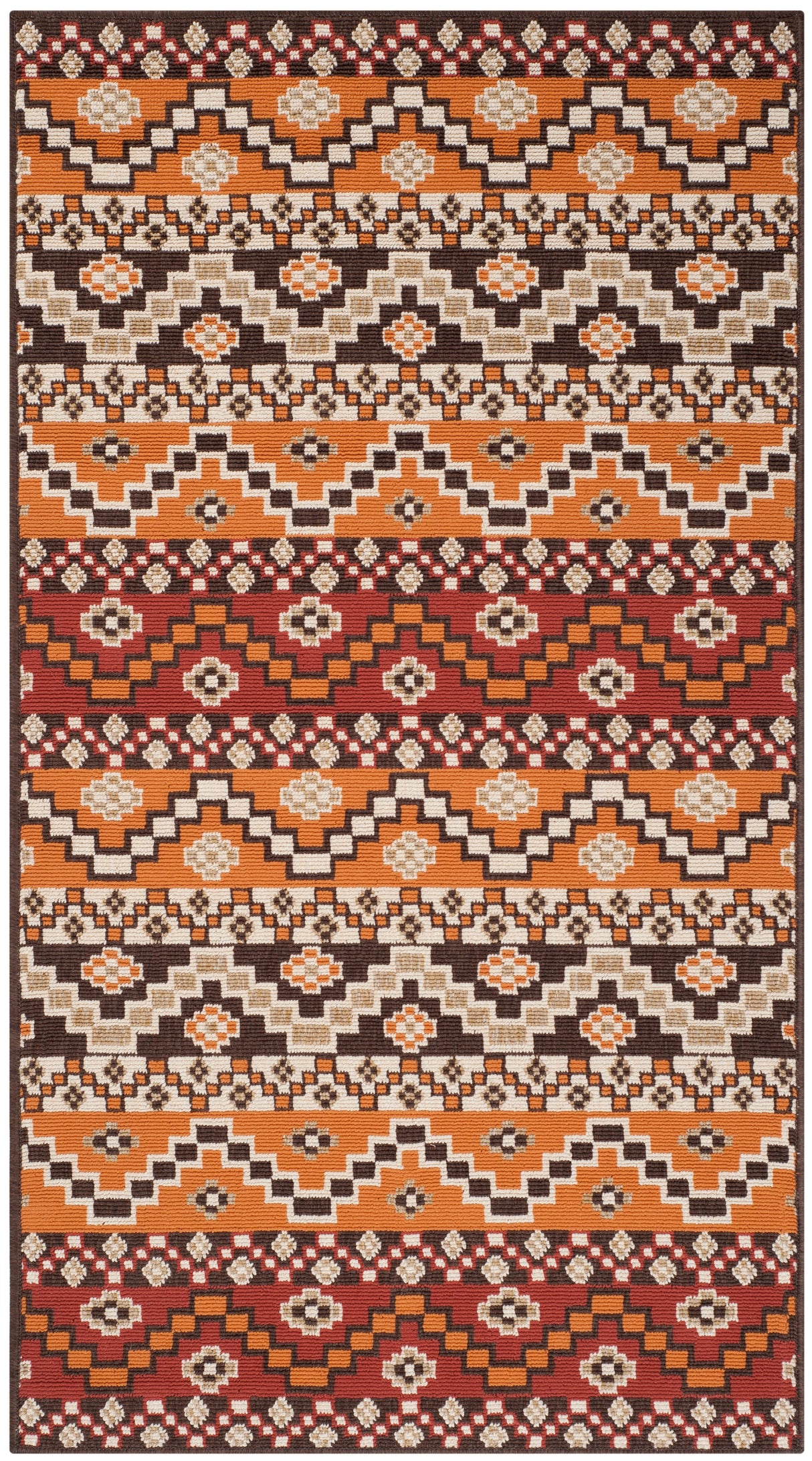 Safavieh Veranda Ver095 Red/Chocolate Rug.