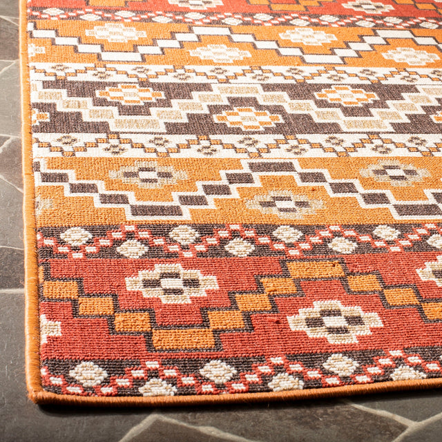 Safavieh Veranda Ver095 Red/Chocolate Rug.