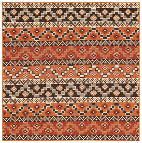 Safavieh Veranda Ver095 Red/Chocolate Rug.