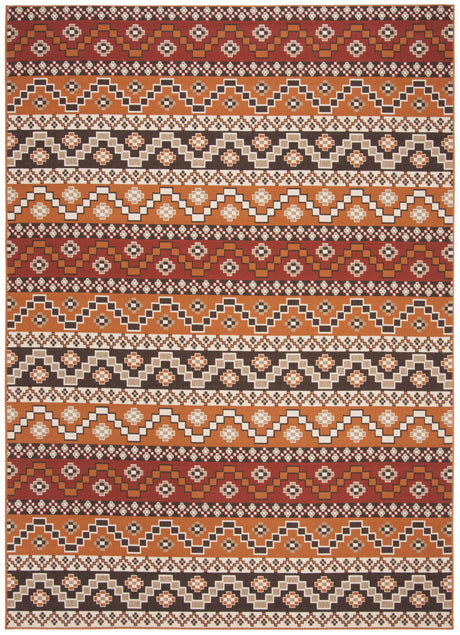 Safavieh Veranda Ver095 Red/Chocolate Rug.