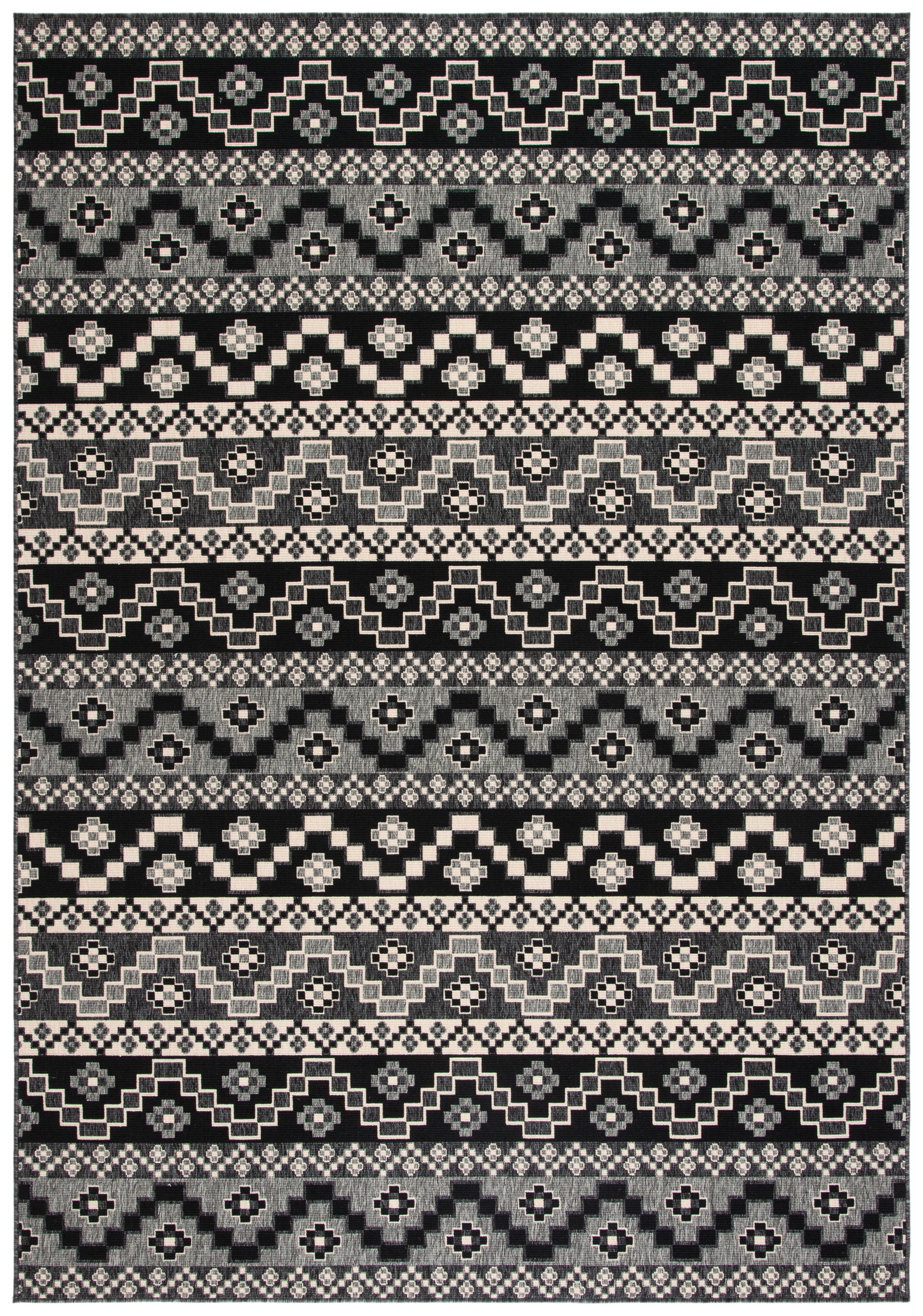 Safavieh Veranda Ver095 Black/Beige Area Rug