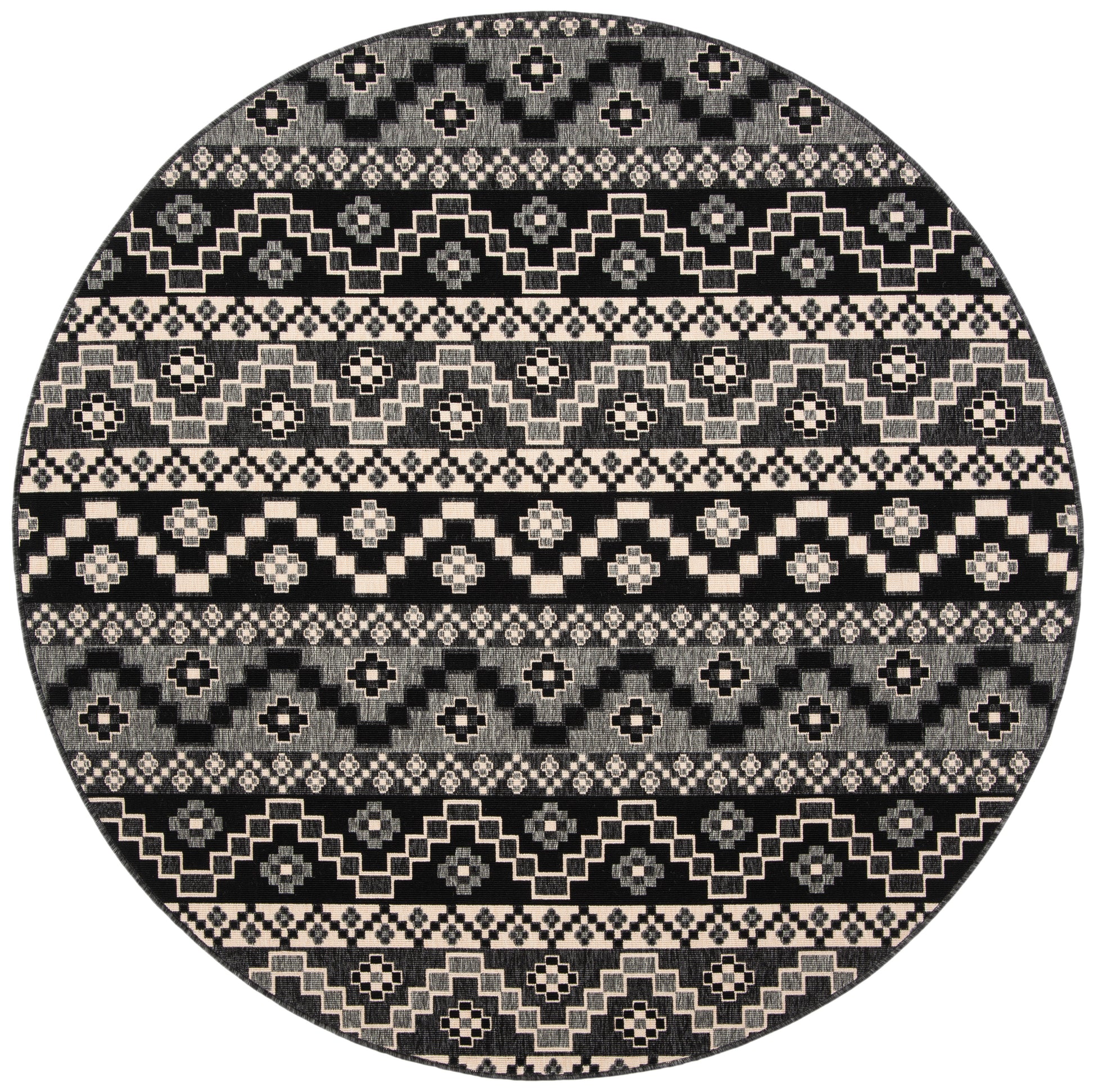 Safavieh Veranda Ver095 Black/Beige Area Rug