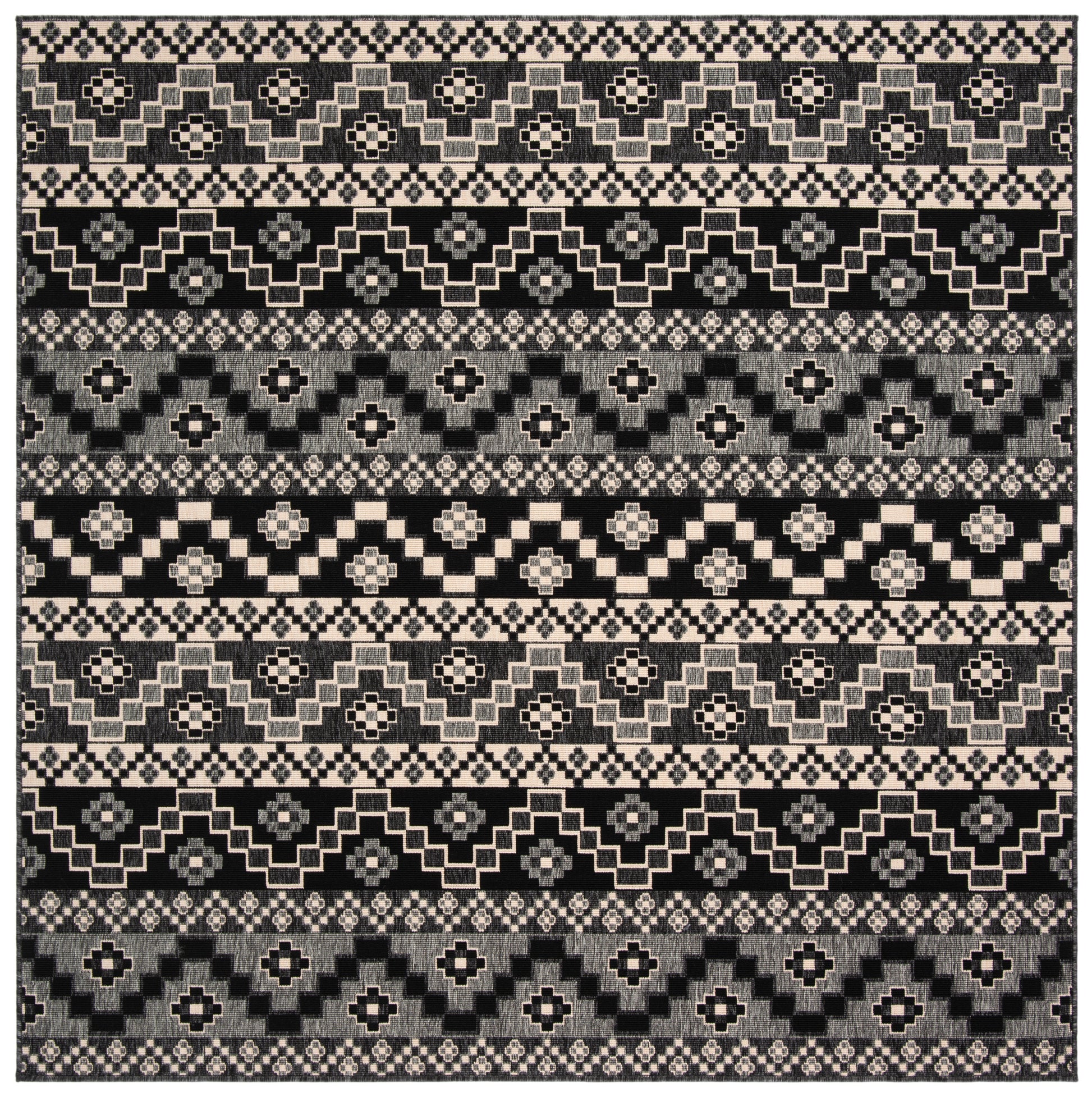 Safavieh Veranda Ver095 Black/Beige Area Rug