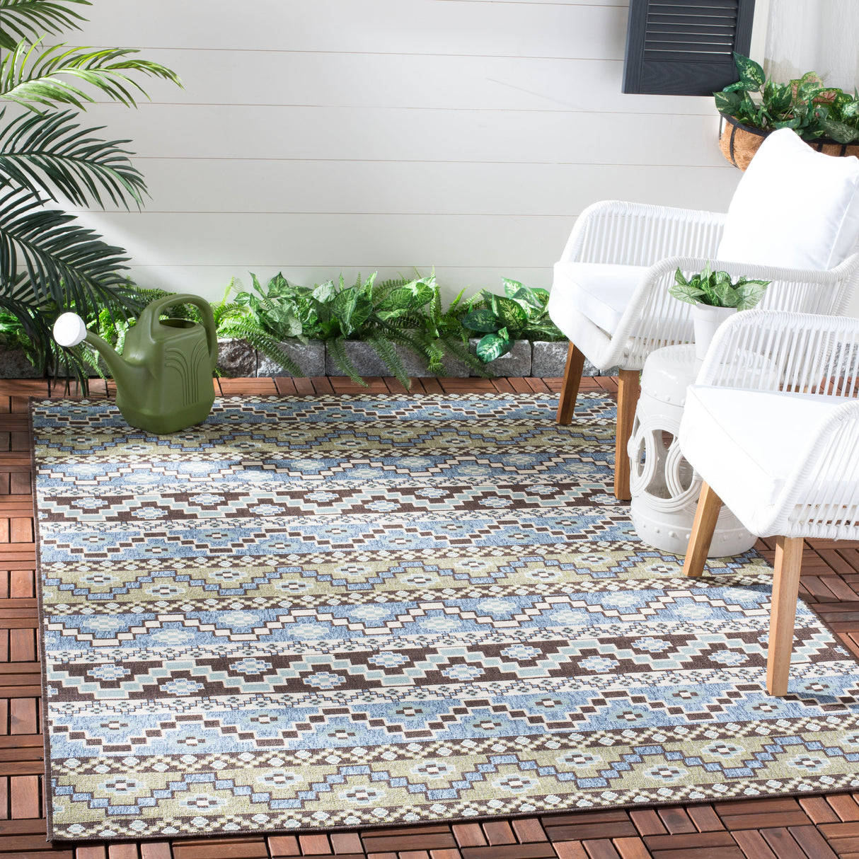 Safavieh Veranda Ver095 Blue/Creme Rug.