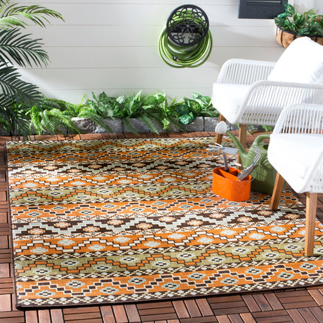 Safavieh Veranda Ver095 Terracotta/Chocolate Rug.