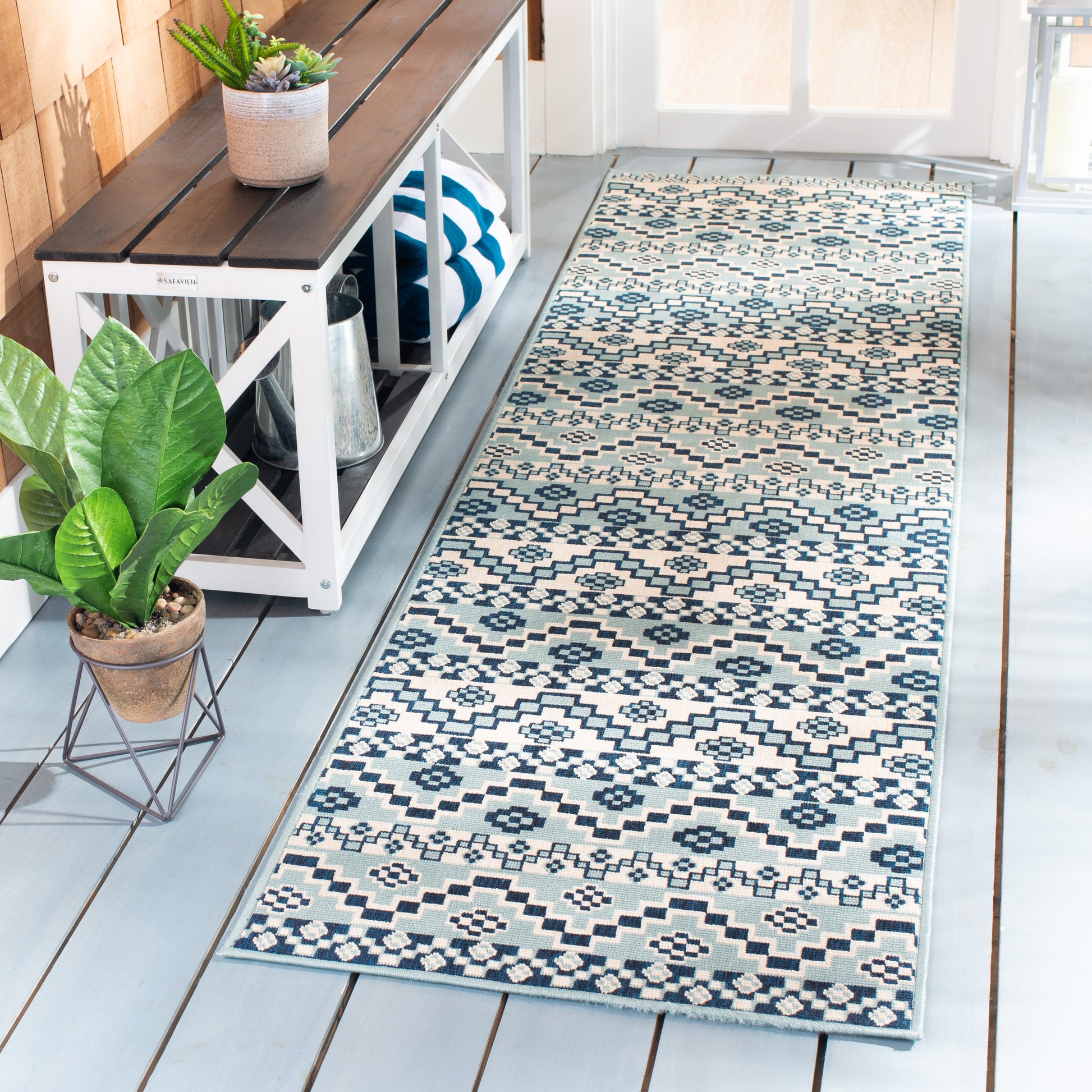 Safavieh Veranda Ver095 Turquoise/Blue Area Rug